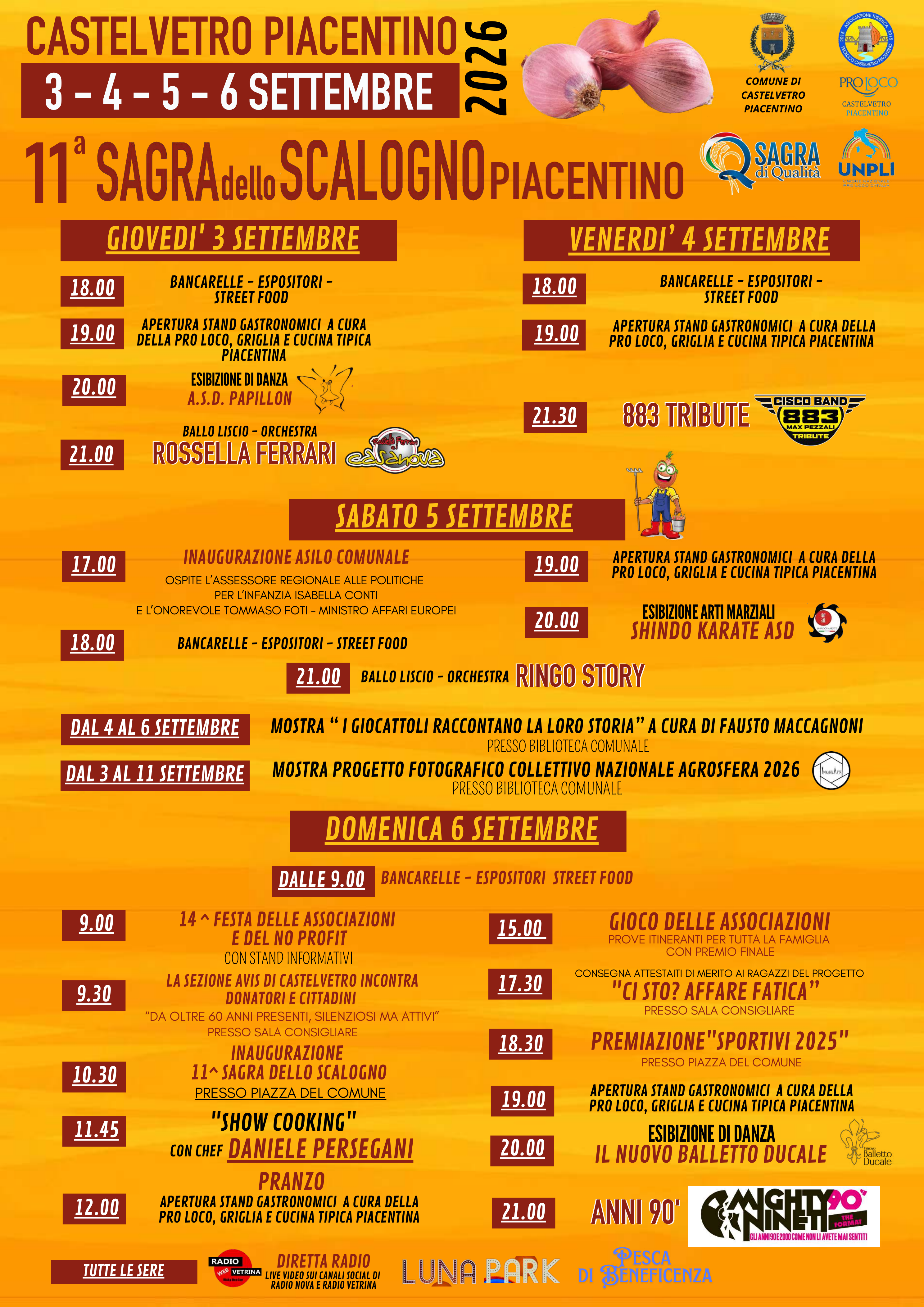 Programma della Sagra dello scalogno piacentino